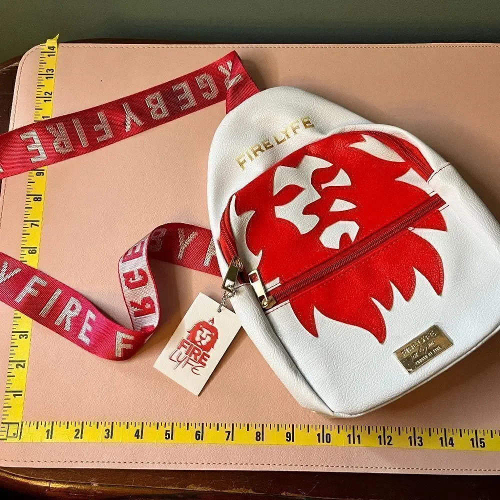 Fire Lyfe Purse Cross Body Purse Like NEW Red White Rapper Backpack - Picture 1 of 16